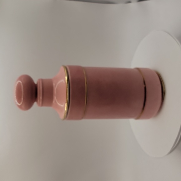 Vintage Enesco Japan Ceramic Pink w/Victorian Artwork Jar - Picture 4 of 13